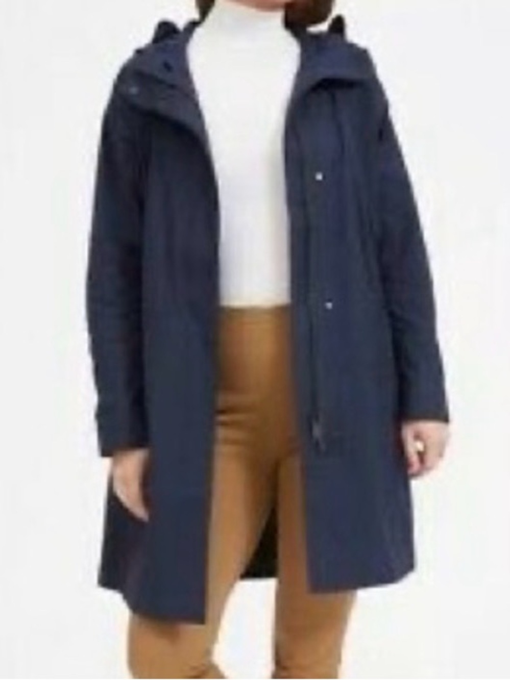 Everlane The Anorak Trench Jacket Size XS Navy Blue MSRP 198.00